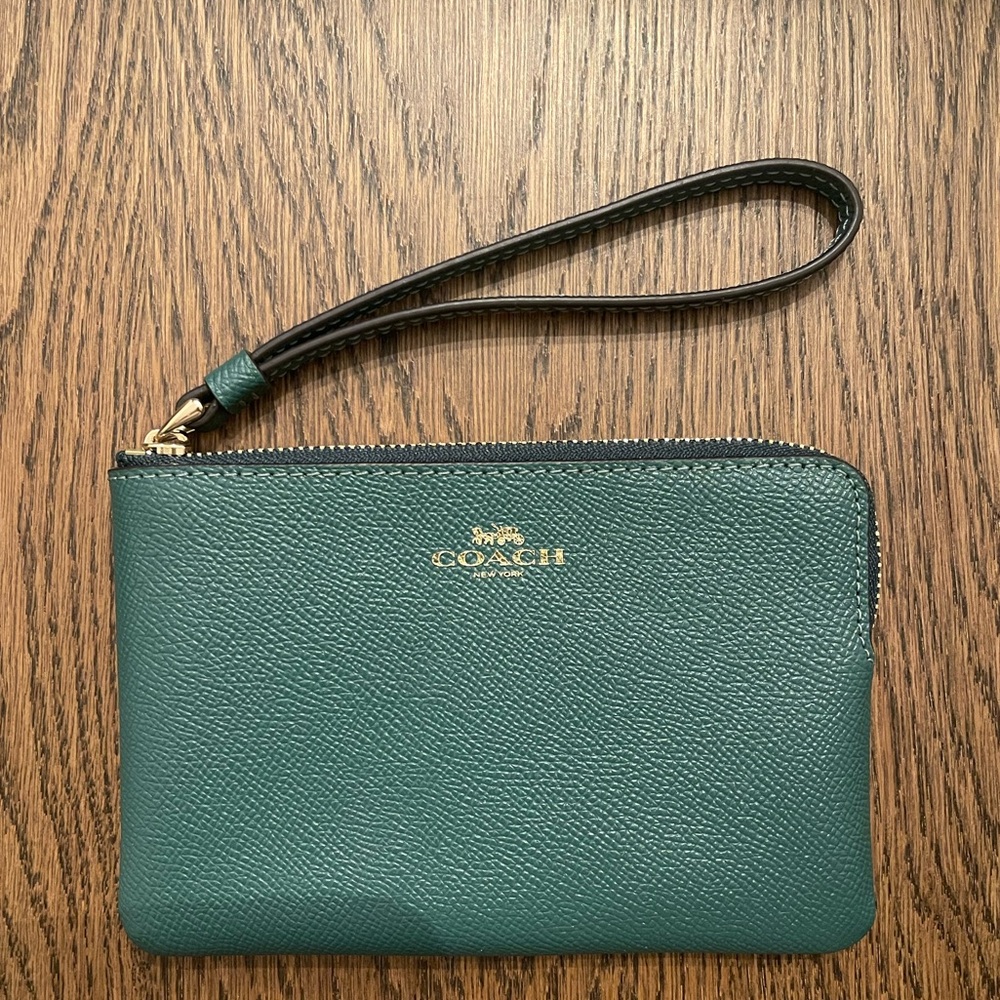 Green Coach Wristlet